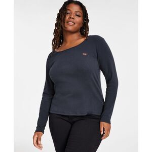 Levi's Women's Plus Size Honey Long Sleeve Tee - Caviar 2X